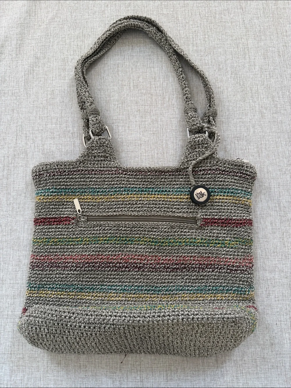The SAK Belle Purse Crochet Handbag Voyager Stripe Tote shoulder bag boho
